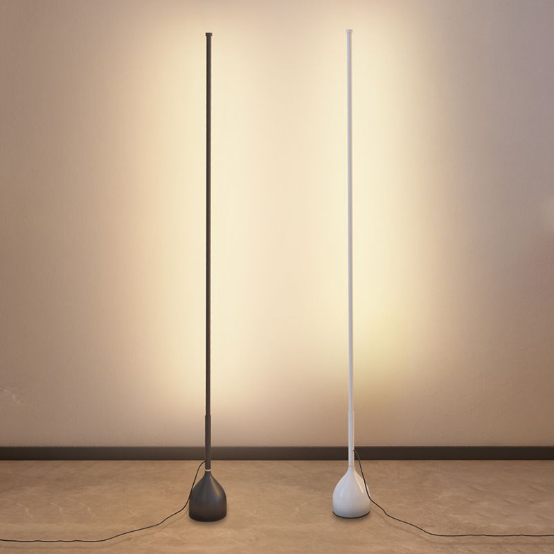 Modern Floor Light Strip Shape LED Floor Standing Lamp with Silica Gel Shade for Bedroom