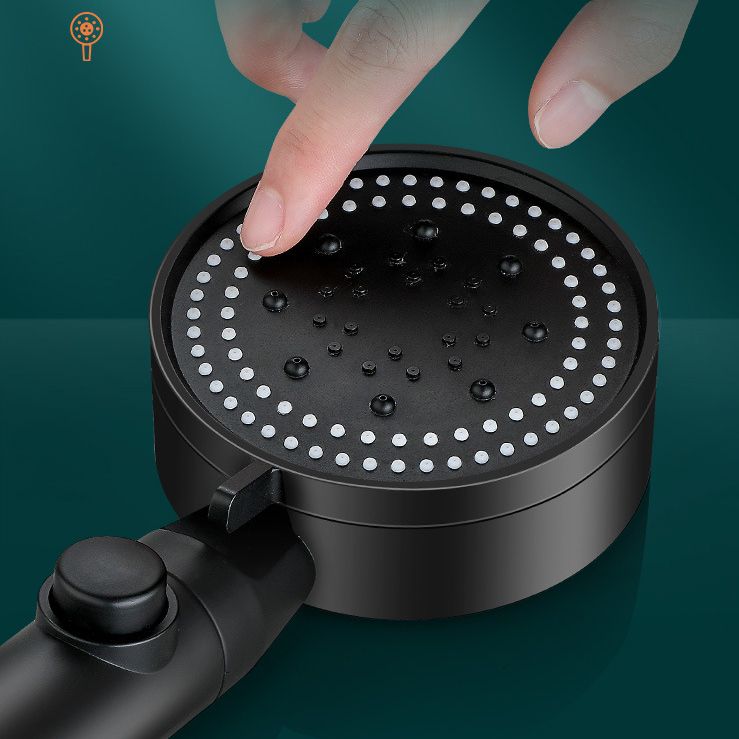 Classic Shower Head Adjustable Spray Pattern Round Shower Head in Black