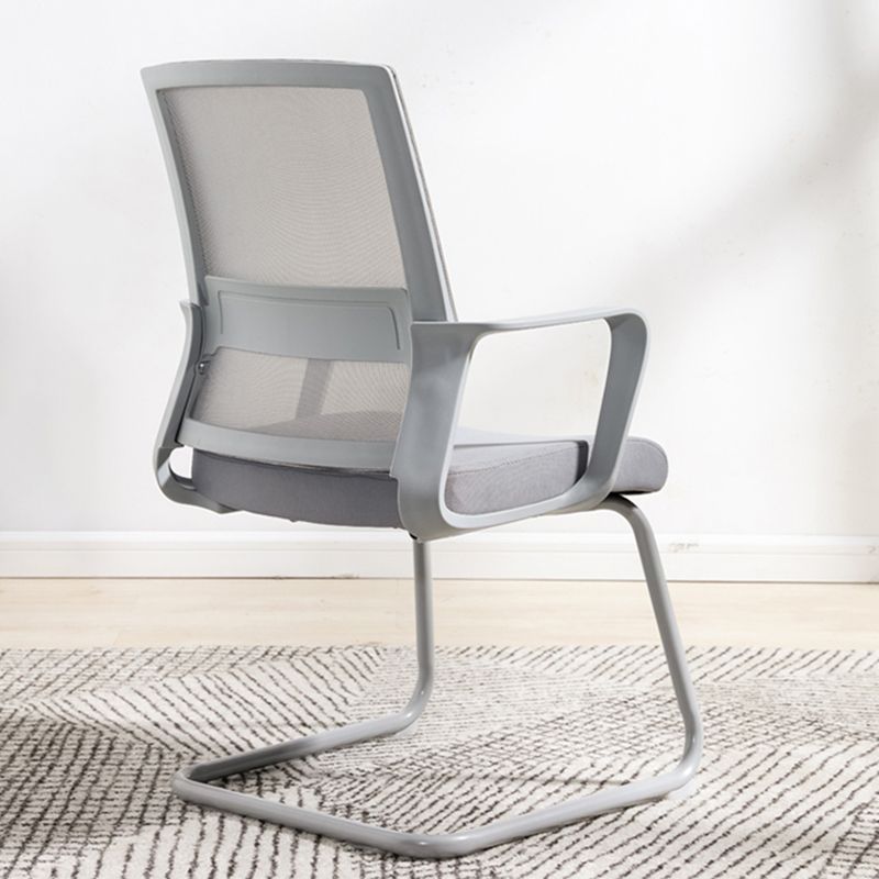 Modern Fixed Arms Office Chair Breathable AirGrid No Wheels Chair