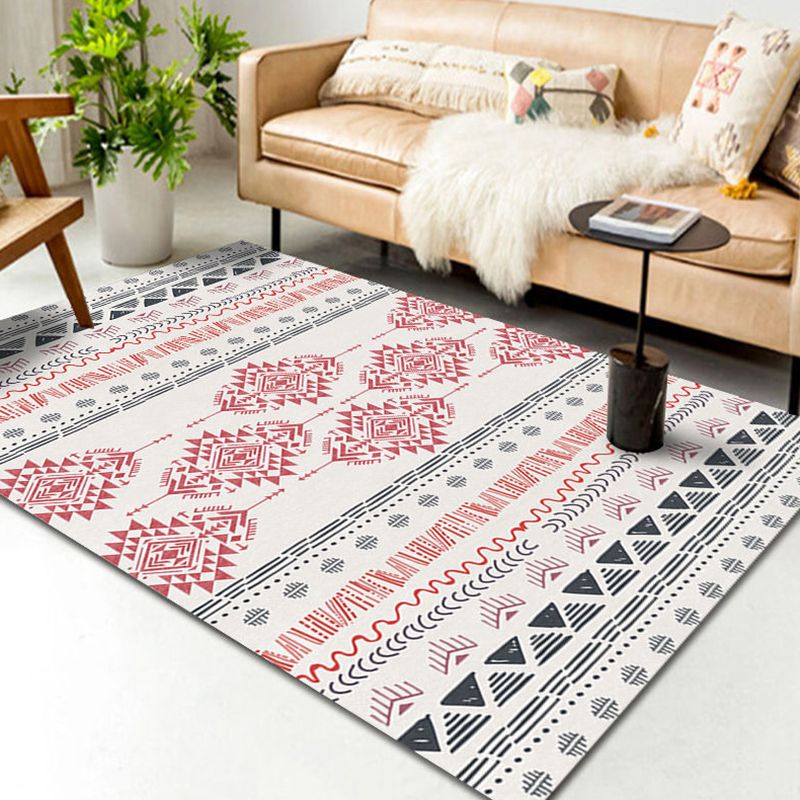 Light Color Home Decoration Carpet Retro Southwestern Print Area Rug Polyester with Washable Rug