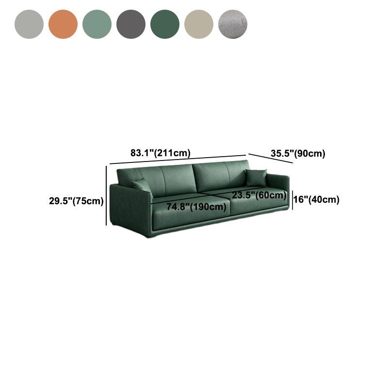 Faux Leather Sofa 83.07" W x 35.43" D x 29.52" H Square Arm Sofa for Living Room