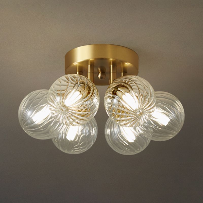 Modern Simple Golden Ceiling Lamp Ball Shape Ceiling Light for Living Room