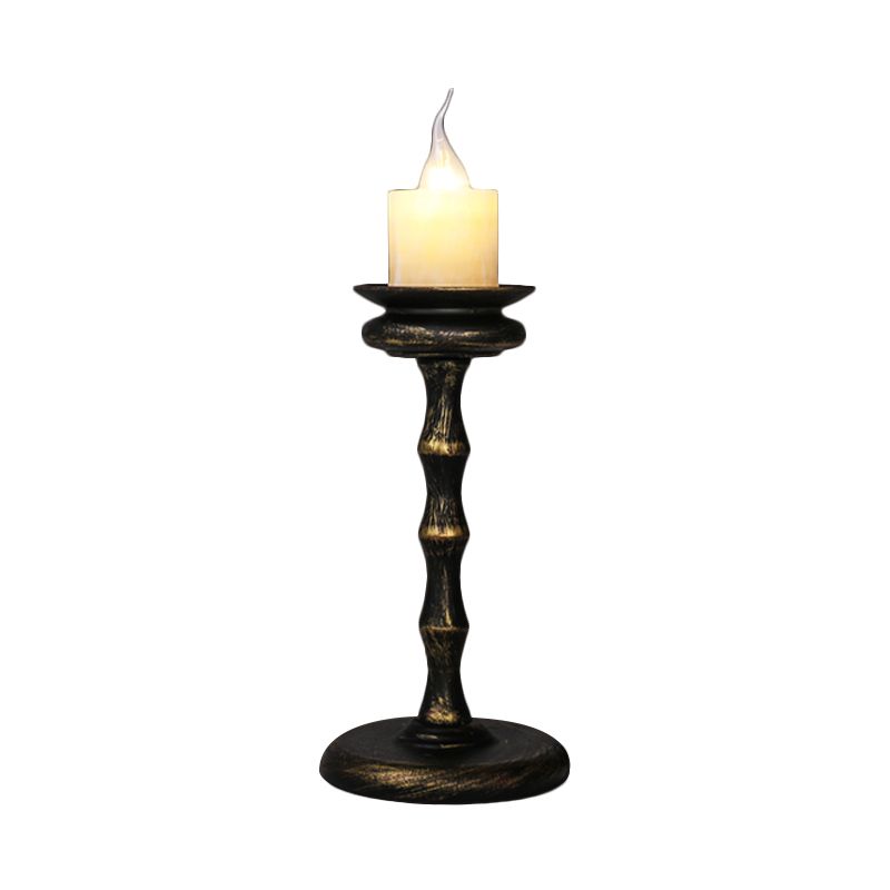 1 Light Desk Light Warehouse Style Candelabra Marble Table Lighting in Brass/Bronze with Metal Column Base