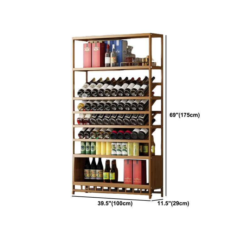 Mid-Century Modern Wood Bottle Holder Floor Wine Bottle Rack for Living Room