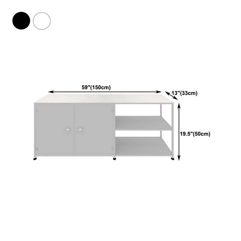 Industrial Metal TV Stand Open Storage TV Stand Console with Open Shelving