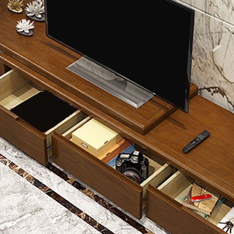 Traditional TV Media Console Solid Wood TV Console with 3 Drawers