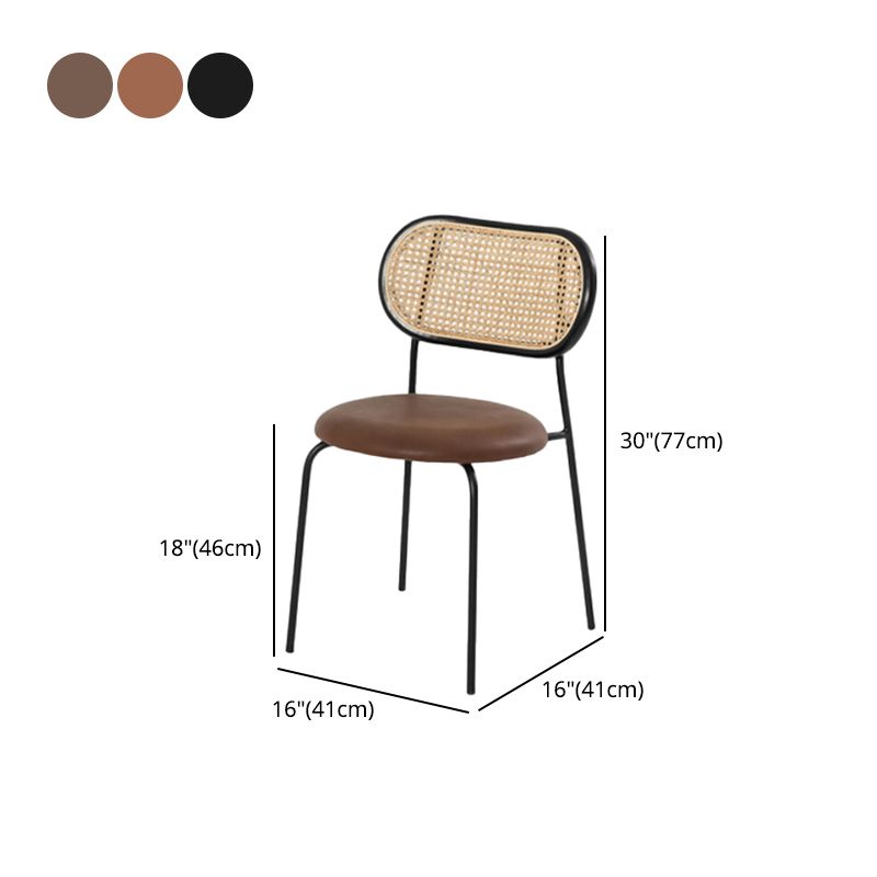 Modern Style Faux Leather Chair Open Back Dining Room Chair for Home