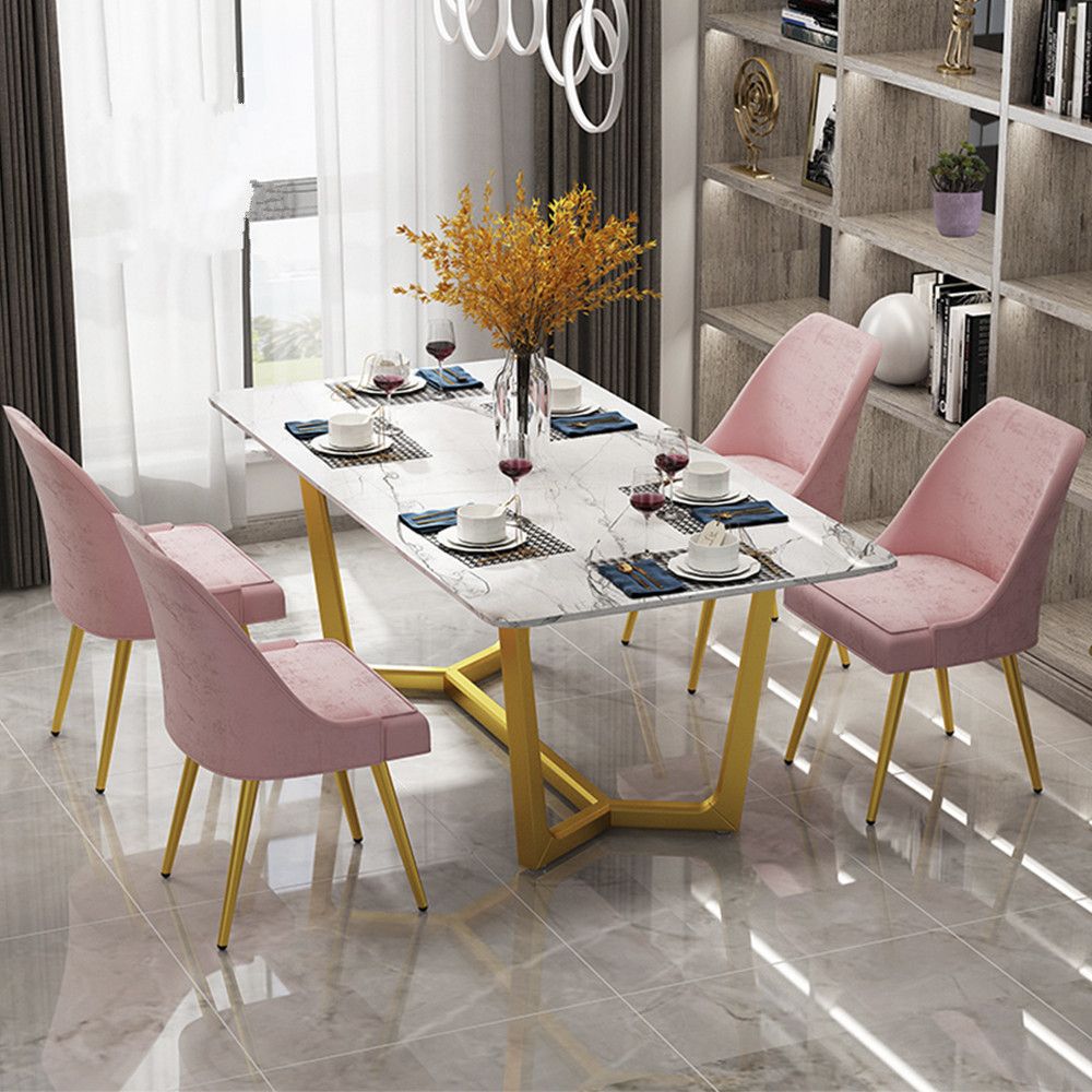 Glam Style Dining Room Chair Upholstered Dining Side Chair for Indoor