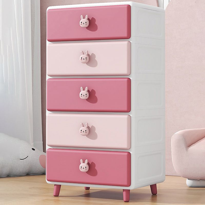 Scandinavian Plastic Kids Dressers Vertical Kids Furniture for Bedroom