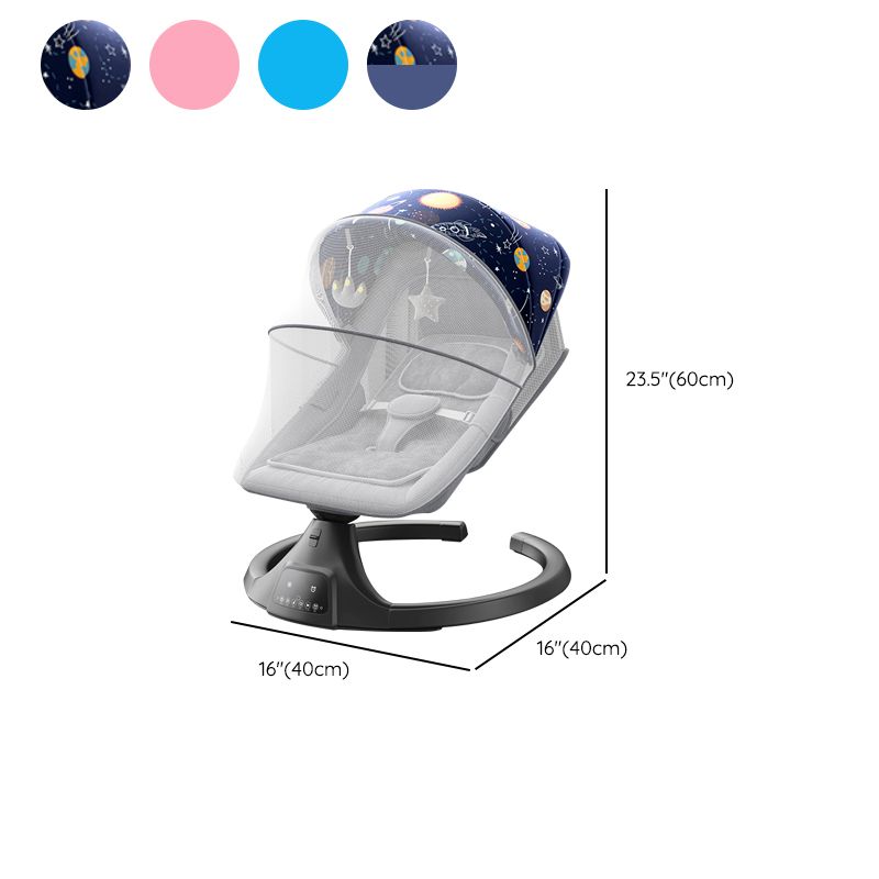 Modern Metal Rocking Height Adjustable Oval Bassinet with Remote Control