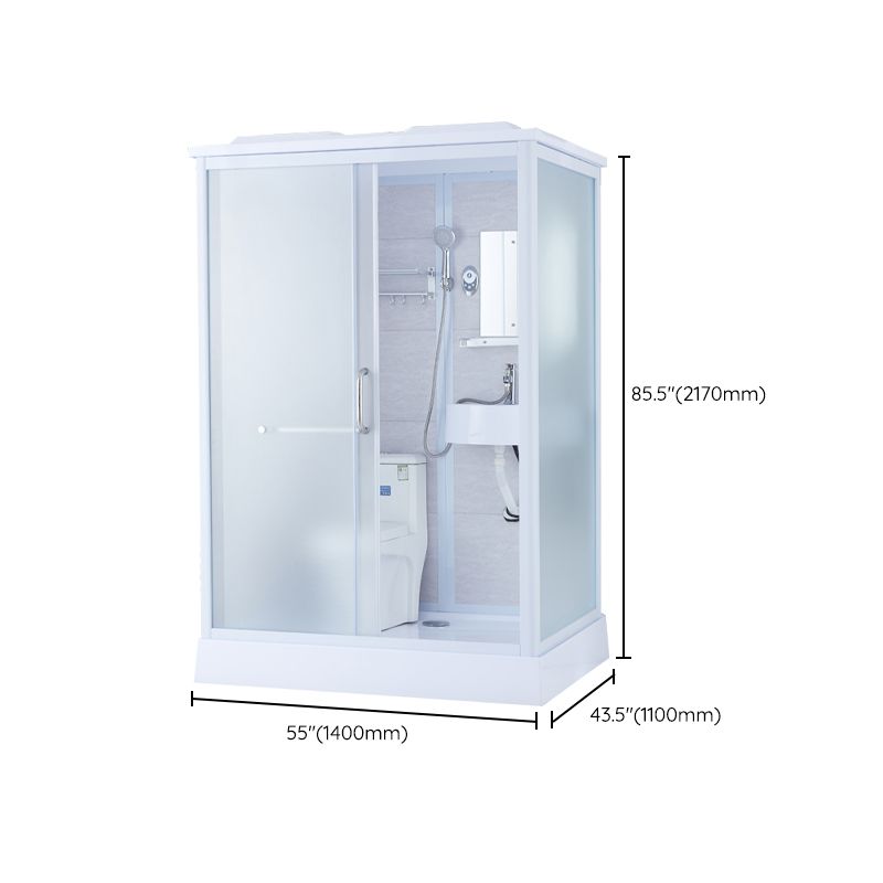 Framed Corner Shower Enclosure Rectangle Shower Enclosure with Faucet Included