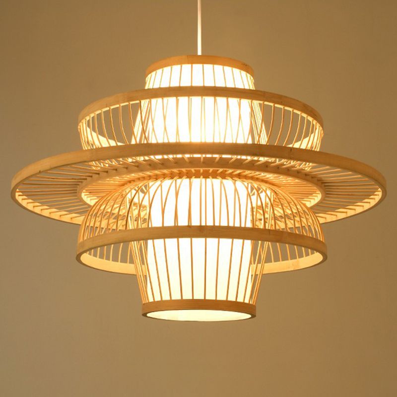 Modern Hand Twisted Ceiling Pendant Lamp Bamboo Ceiling Lamp