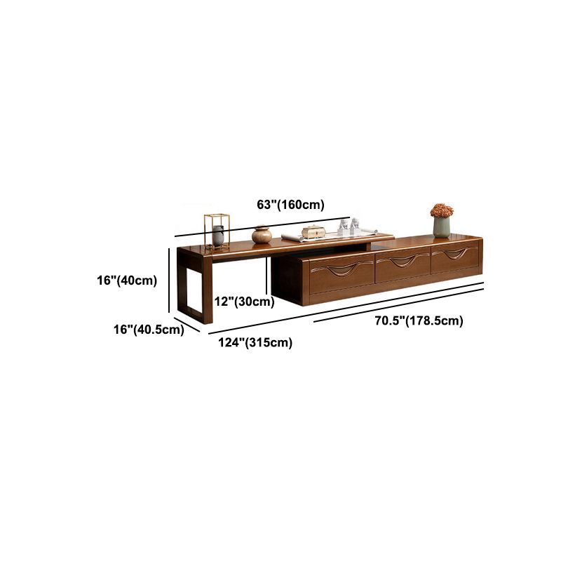 Traditional Style TV Stand Brown TV Console with Drawers for Living Room