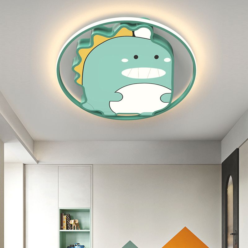 Metal Unique Shape Flush Ceiling Light Kid Style 2 Lights Flush Ceiling Light Fixtures