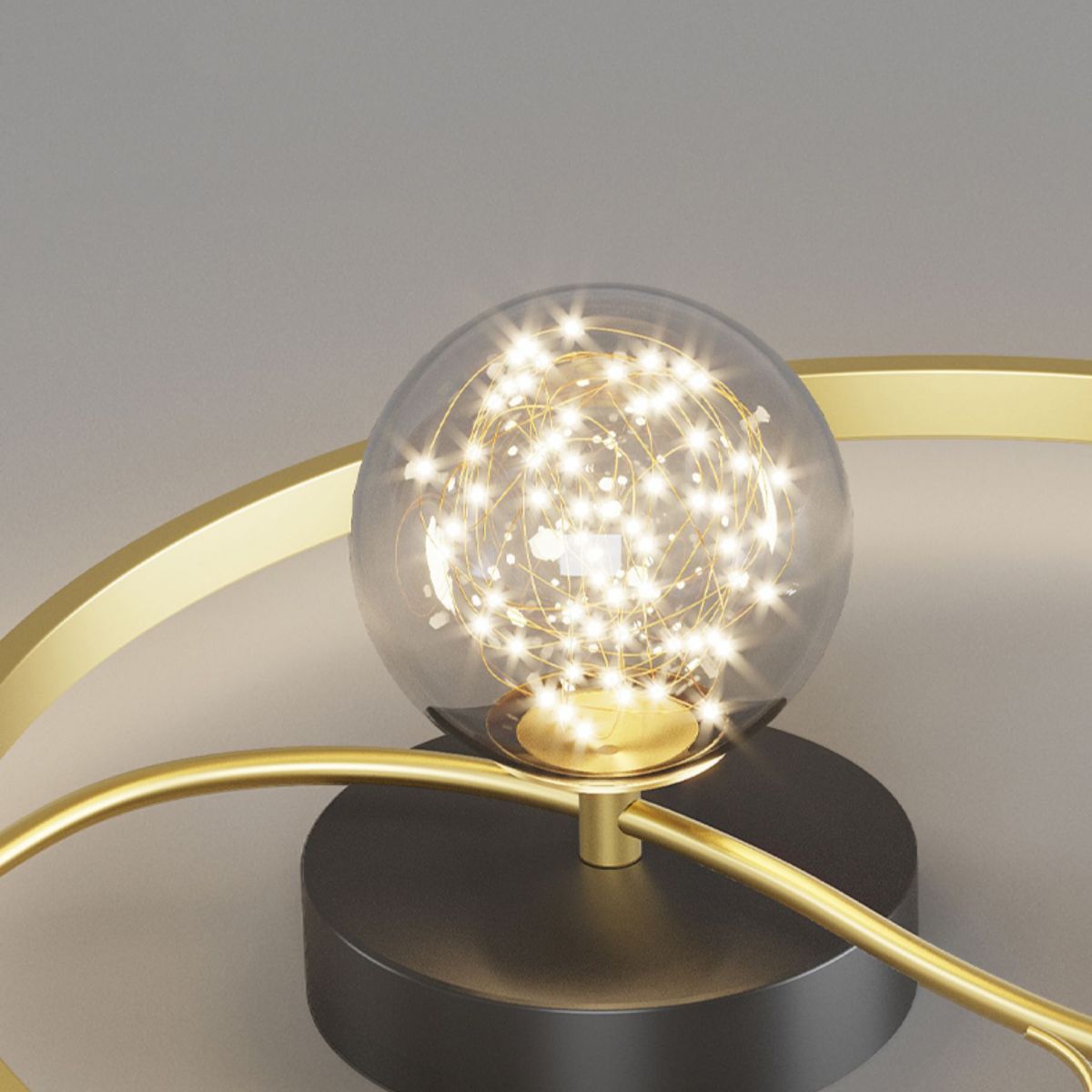 Gold 1-Light LED Flush Mount Lamp Contemporary Metal Circle Ceiling Light Fixture for Bedroom