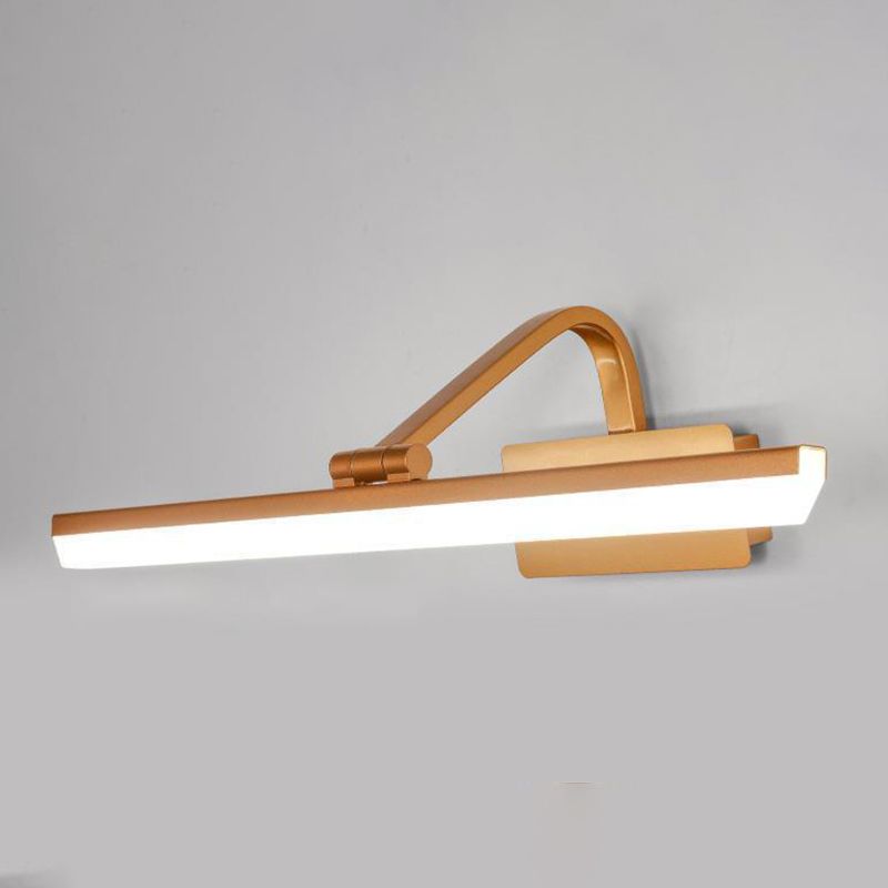 Linear Wall Light Fixture Modern Metal Single Light LED Mirror Light for Bathroom