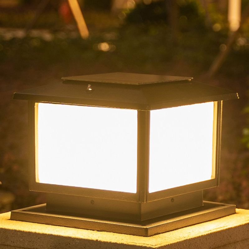 Modern Style Pillar Lamp Minimalist Outdoor Lamp for Backyard