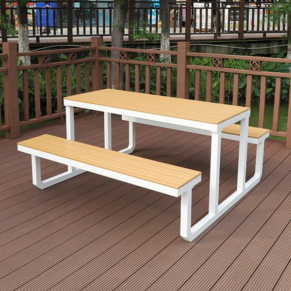 Contemporary Unfinished Rectangle Picnic Table UV Resistant Picnic Table