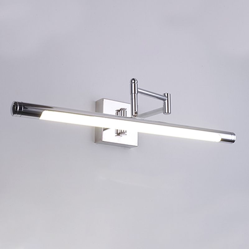 1-licht lineaire spiegelwandverlichting moderne stijl metalen wandgemonteerd licht in zilver