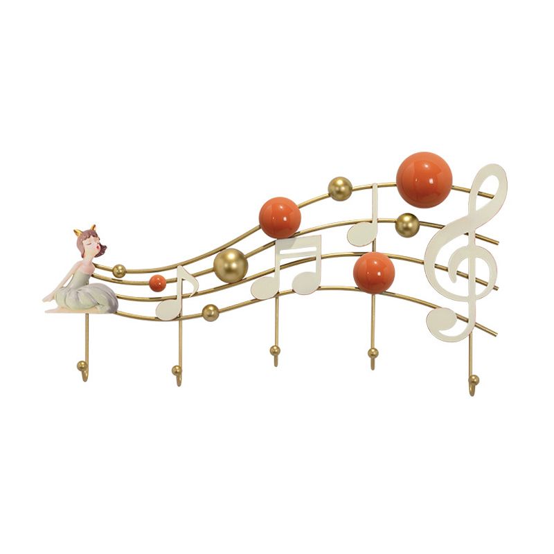 Glam Metal Hanger Wall-Mounted with Hooks Hall Tree Coat Hanger