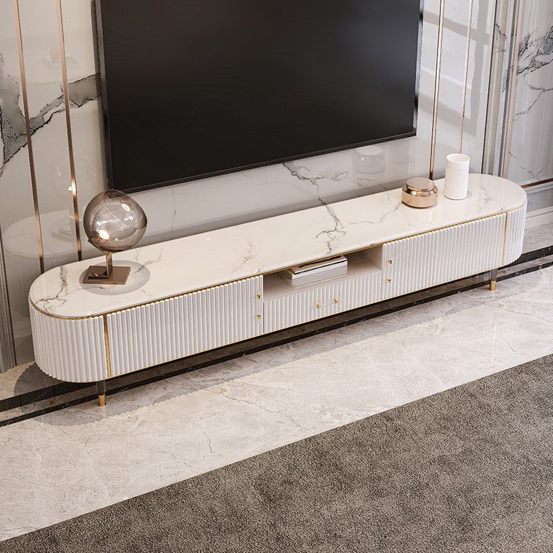 Glam TV Stand Console Stone TV Media Console for Living Room