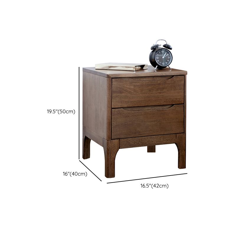 Glam Rubber Wood Accent Table Nightstand Drawers Included with Legs