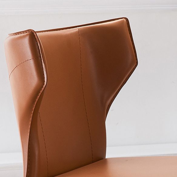 Modern Style Leather Matte Finish Side Chair Wingback Side Chair for Dinning Room