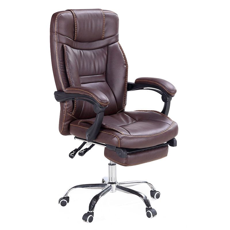 Modern Padded Arms Office Chair Leather Adjustable Seat Height Chair