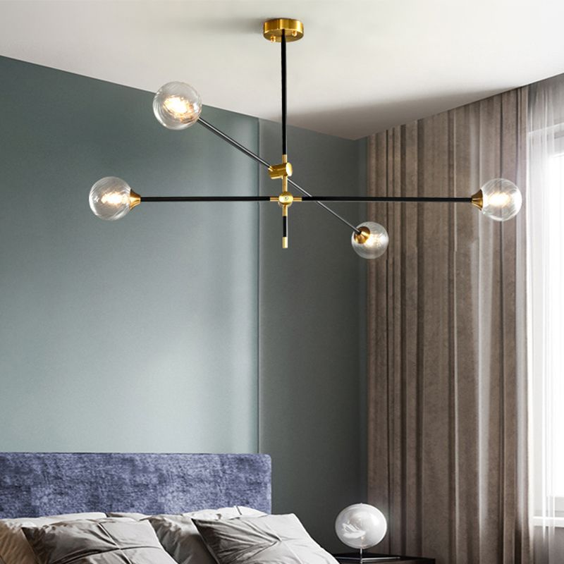 Molecular Pendant Chandelier Modern Glass Living Room Hanging Ceiling Light in Gold and Black