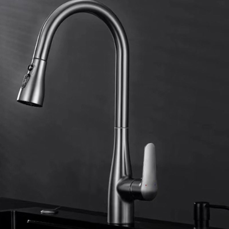 Modern 1-Handle Kitchen Faucet Stainless Steel Standard Kitchen Faucet