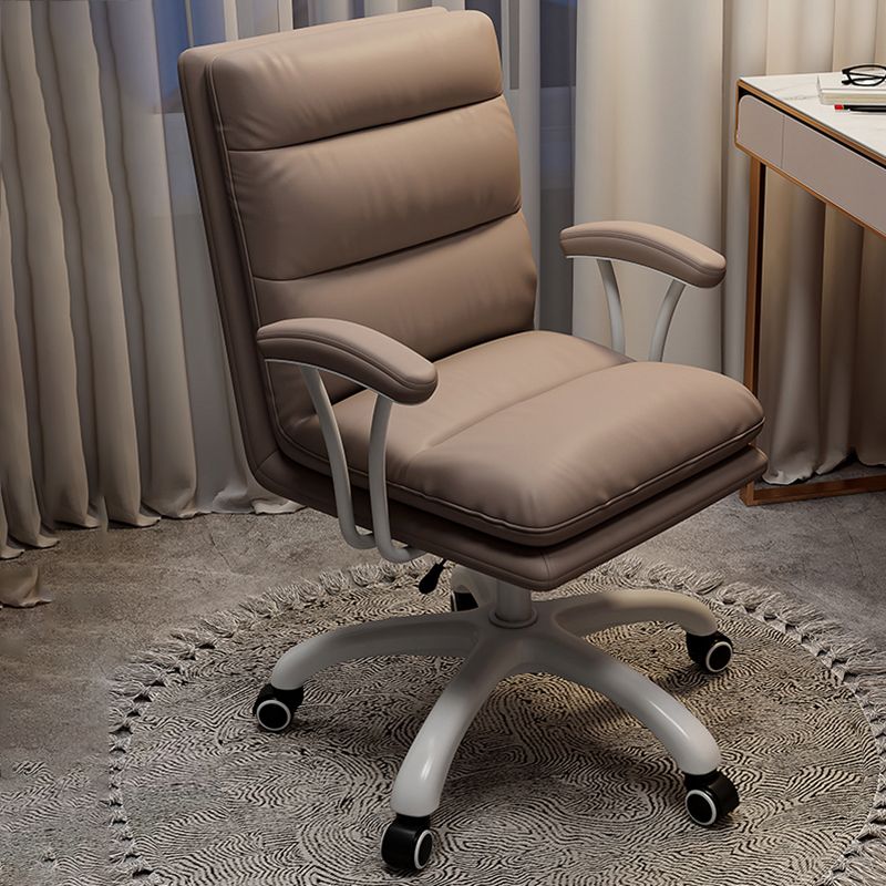 Modern Padded Arms Office Chair No Distressing Ergonomic Desk Chair with Wheels