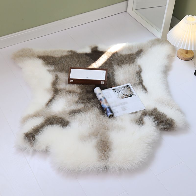 Tapis lavable de tapis occasionnel en polyester pour animaux blancs pour le salon