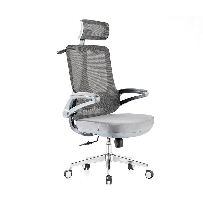 Flip-Up Armrest Office Chair Microfiber Desk High Back Chair Swivel Ergonomic