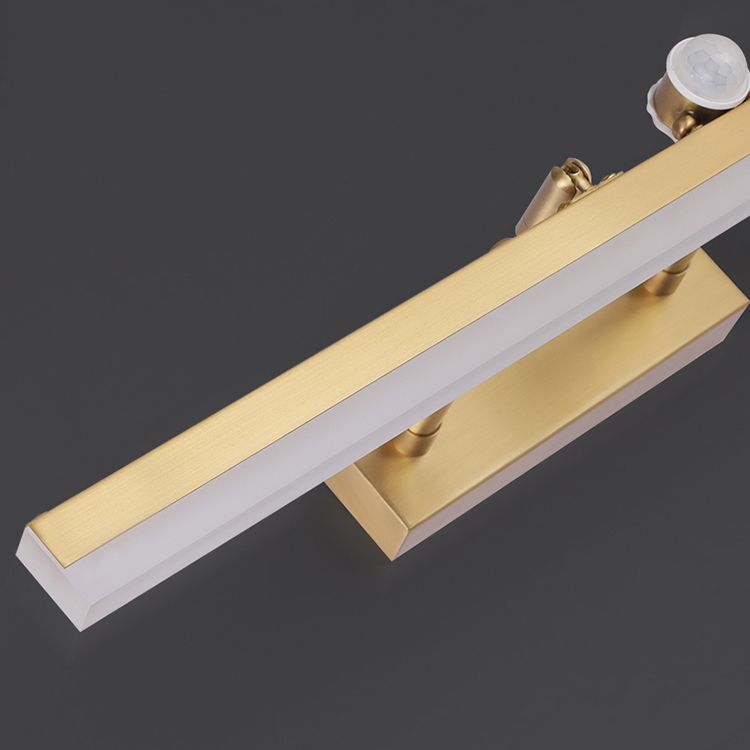 Modern Luxury Style Streamlined Wall Mounted Vanity Lights Copper Vanity Wall Light Fixtures with Intelligent Sensor