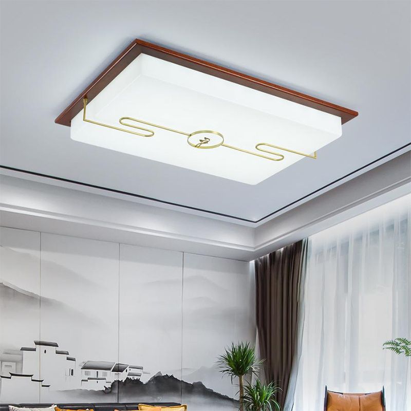 Modern Ceiling Lighting Wooden LED Flush Mount Fixture for Living Room