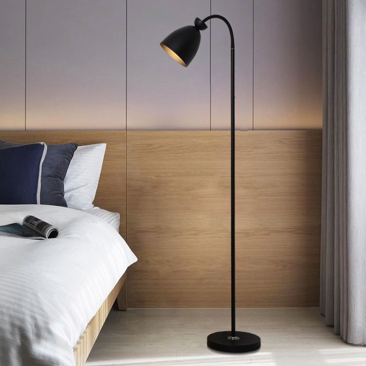 Rotatable Bell Floor Light Macaron Style Metal 1-Light Bedroom Reading Floor Lamp