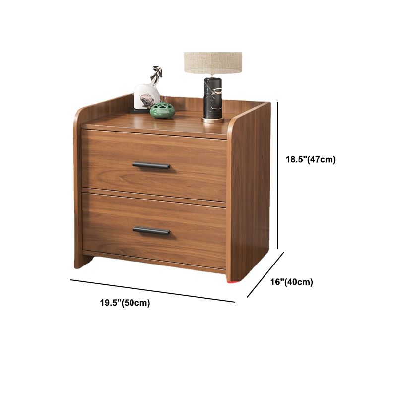 Wooden Bedside Cabinet Modern Minimalist Open Bedside Table with Drawers