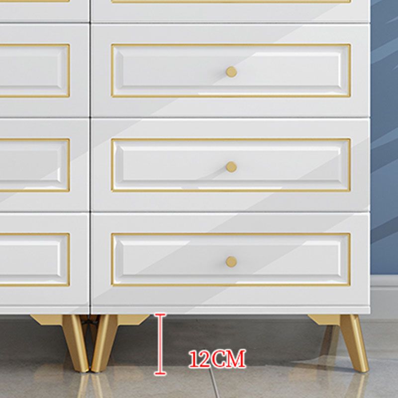 Contemporary Soft-Close Drawers Storage Chest Wood Dresser with Metal Feet