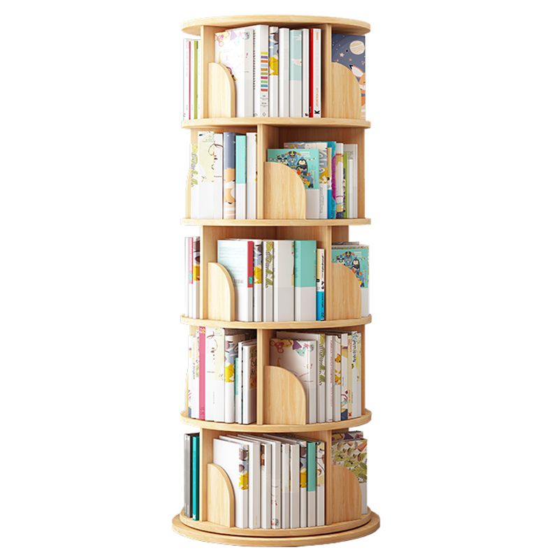 Wood Geometric Bookcase Contemporary Closed Back Book Shelf for Home Office