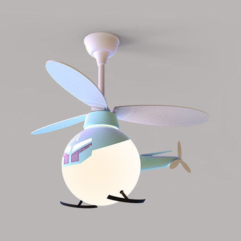 Cartoon Style Ceiling Fan Lamp 6th Gears Adjustment Ceiling Fan Light for Children Room