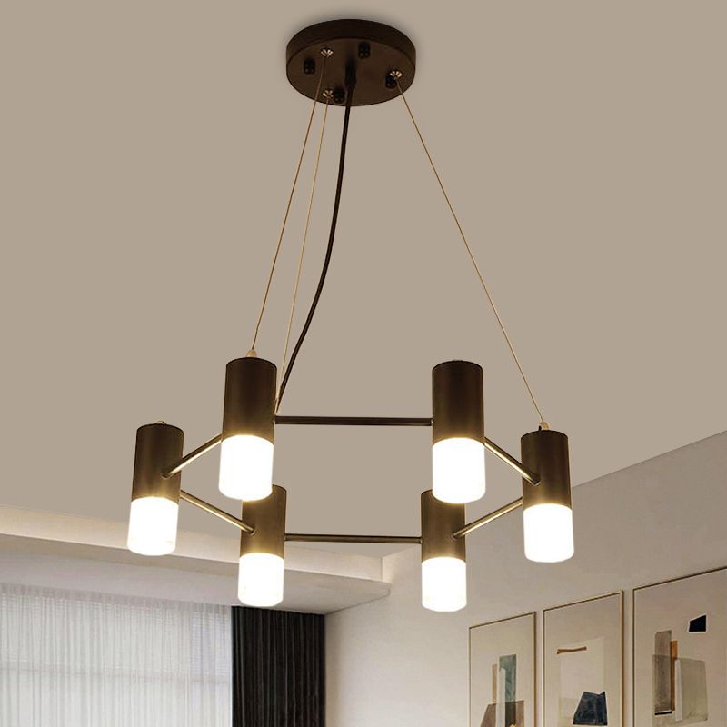 Modern Honeycomb Shaped Chandelier Metal Black Pendant Lighting for Hotel Living Room