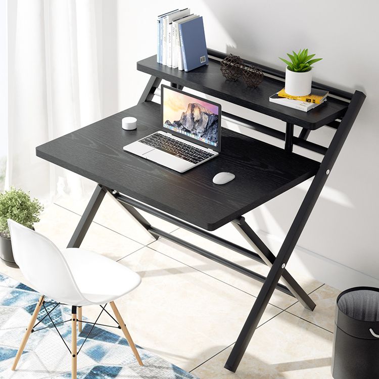 Wooden Top Lap Desk Metal Base Kids Writing Desk Foldable Table