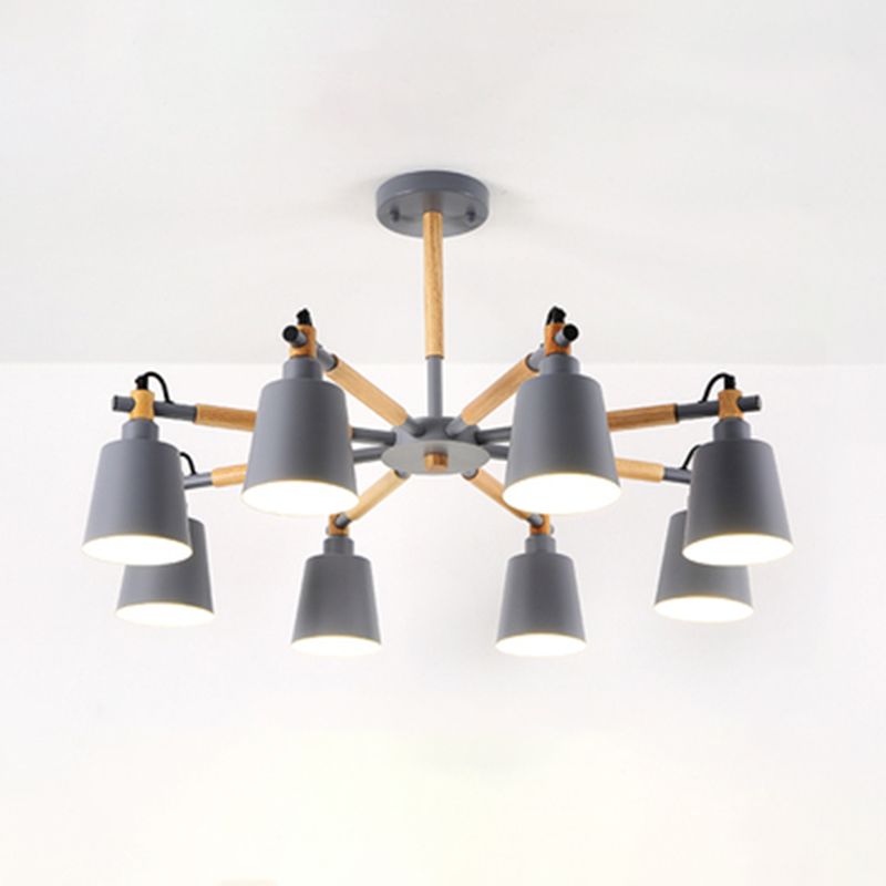 Cone 6-Lights Hanging Light Fixtures Modern Style Metal Chandelier Lighting Fixtures