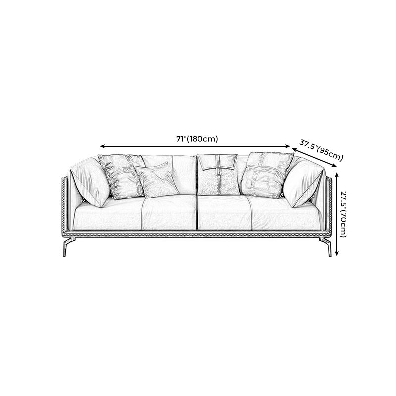 2125598427.56" H Pillow Top Arm Modern Sofa with Cushions Light-grey Standard Sofa