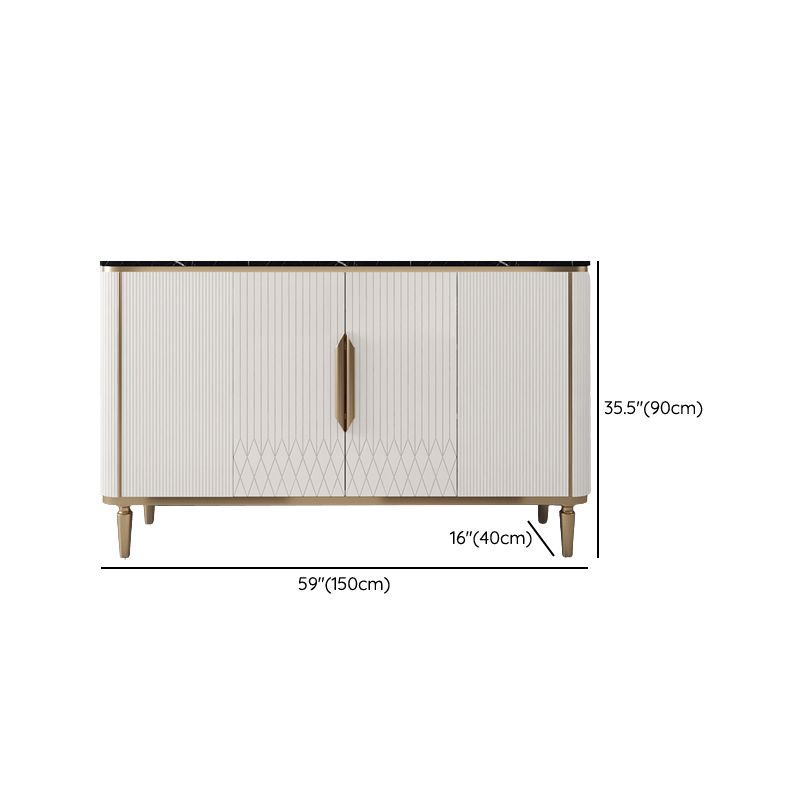 Glam Style Gold Base Sideboard Cabinet 35.4-inch High Engineered Wood Credenza