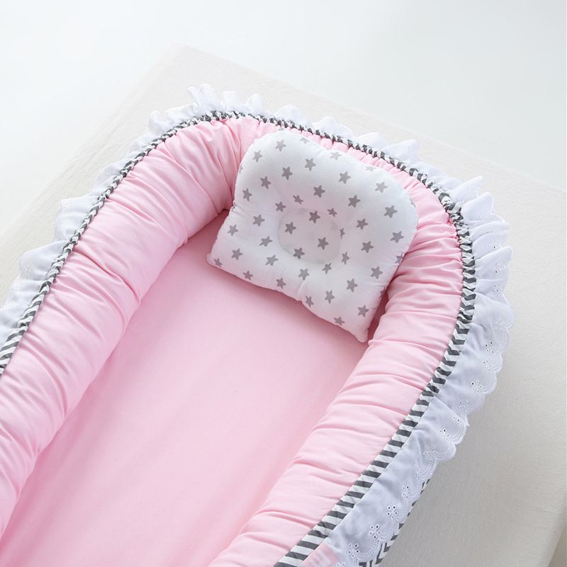 Portable Fabric Crib Cradle Foldable Oval Moses Basket for Newborn