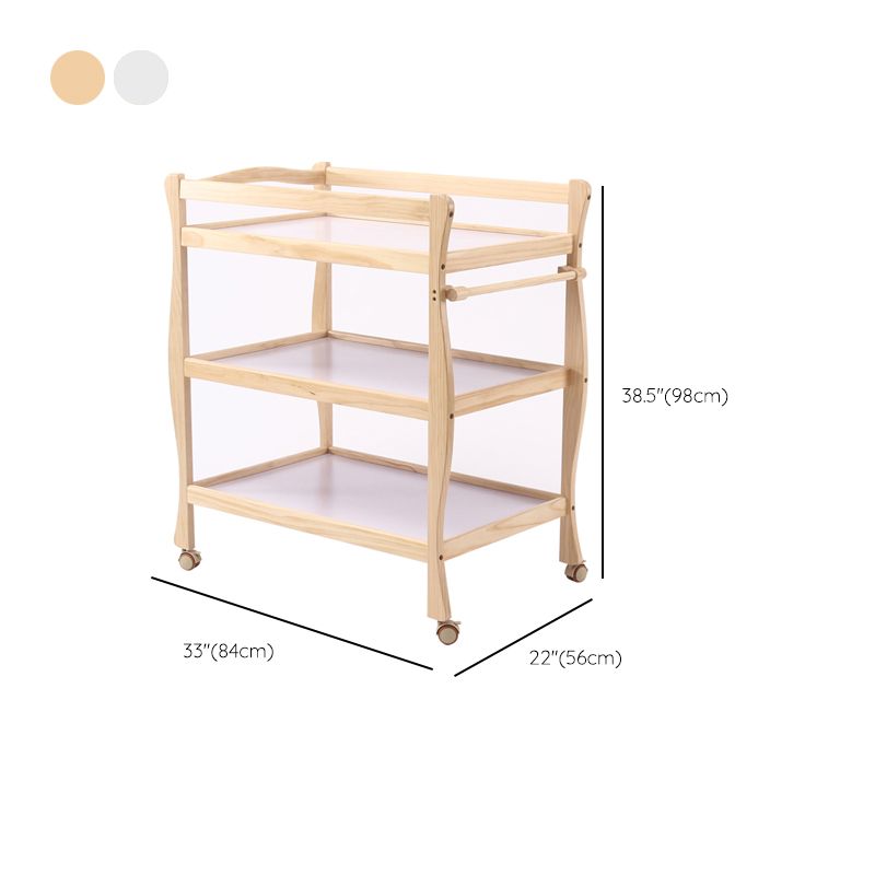 Wooden Baby Changing Table Safety Rails Changing Table with Storage