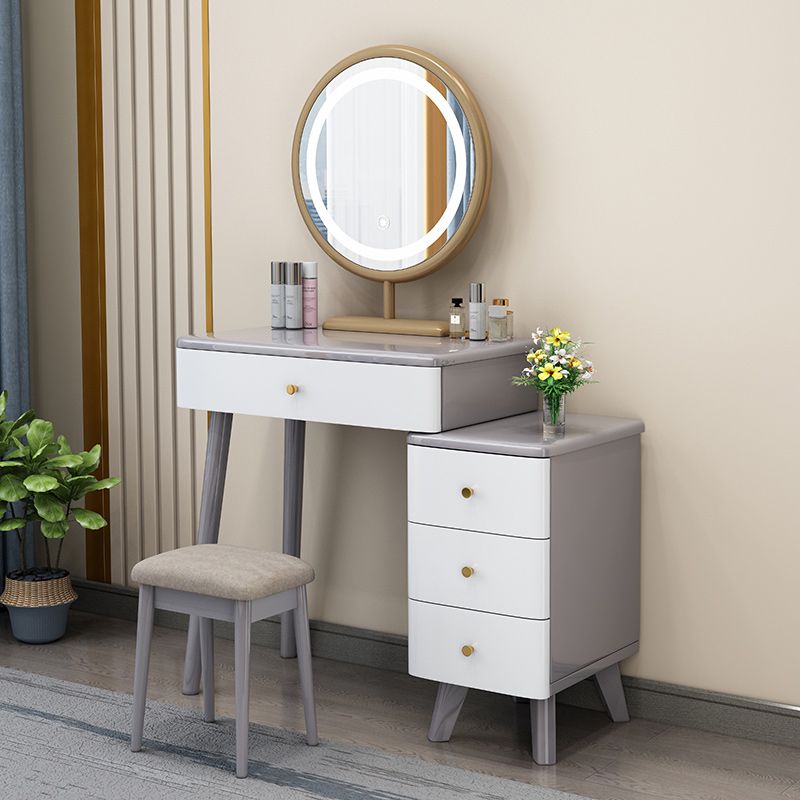 Solid Wood Makeup Vanity Desk Modern Makeup Vanity Desk Table with 4 Drawers