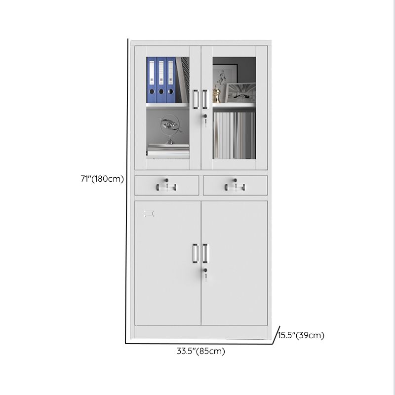 Traditional Cabinet Steel Locking Drawers and Storage Shelves Filing Cabinet