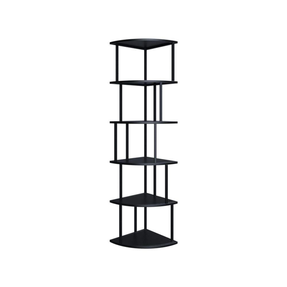 Scandinavian Iron Corner Bookshelf Vertical Open Bookcase for Bedroom